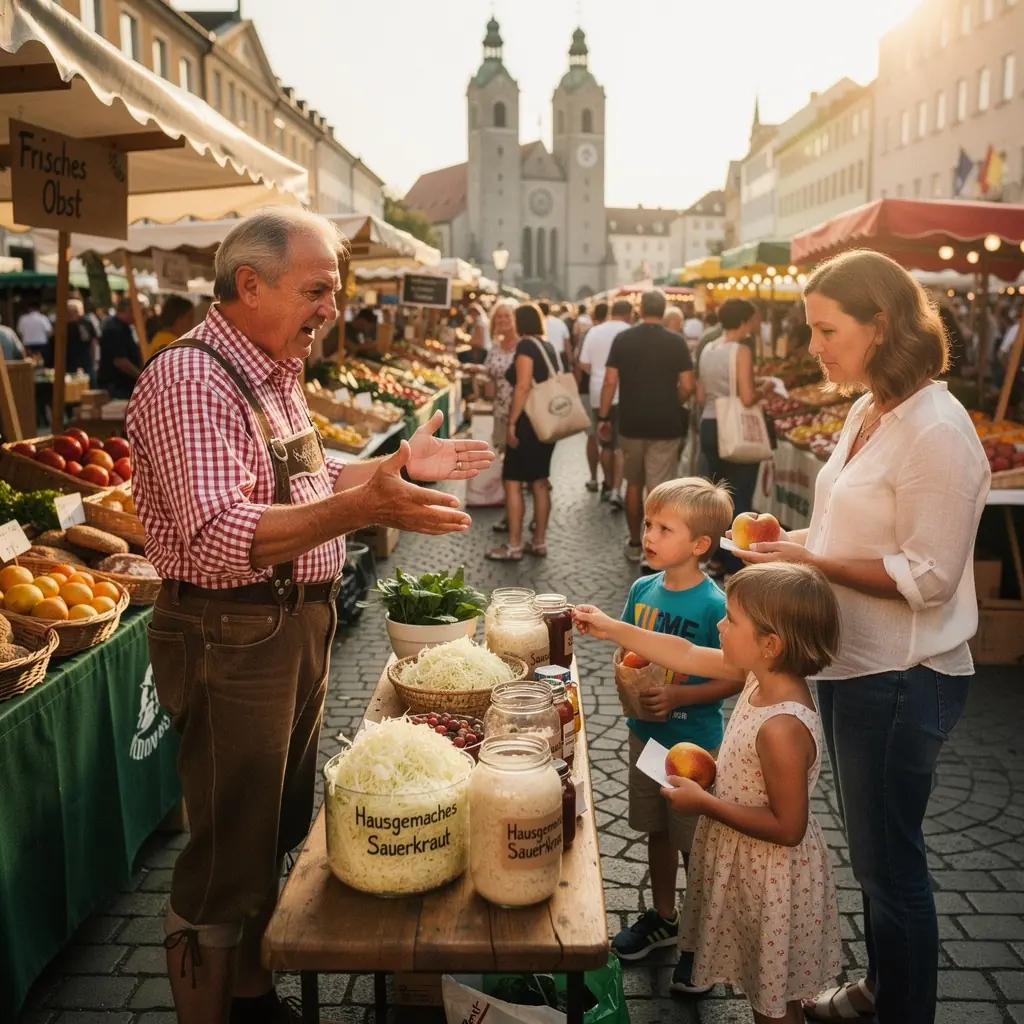 Ein Blick auf ein festlich gedecktes Buffet mit regionalen Delikatessen und Getränken.